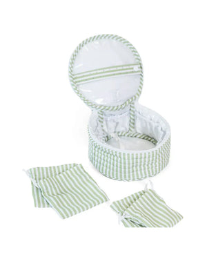 Pimlico Stripe Sage Quilated Jewel Round
