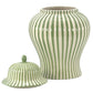 Green Candy Cane Striped Ceramic Vase 18"