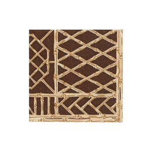 Bamboo Screen Chestnut Paper Linen Cocktail Napkin