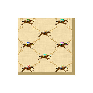 And They'Re Off Linen Cocktail Napkin