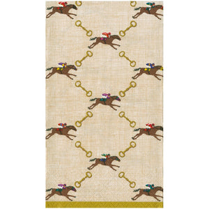 And They'Re Off Linen Guest Napkin