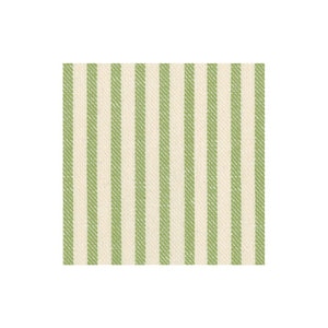Melograno Stripe Sage Paper Linen Cocktail Napkin