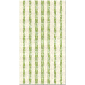 Melograno Stripe Sage Paper Linen Guest Napkin