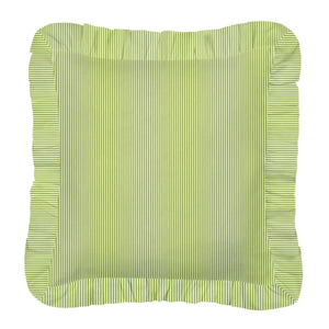 Ticking Stripe Green Decorative Pillow
