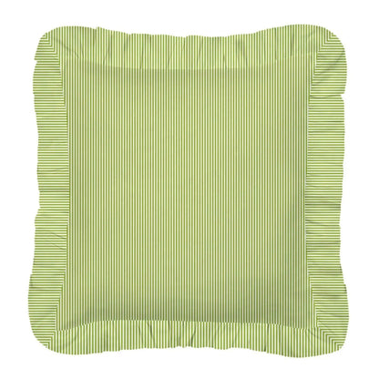 Ticking Stripe Green Decorative Pillow