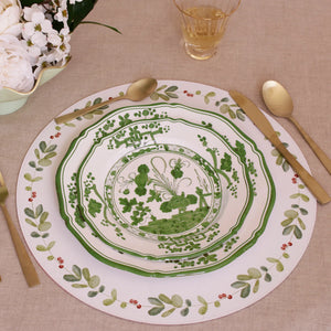 VIDA Faenza Dinner Plate S/4 White and Green