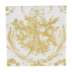 Romantic Toile Gold - Cocktail Napkin
