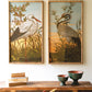 Set of Two Framed Heron Prints Under Glass