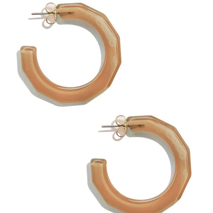 Brown Small Textured Hoop Earring