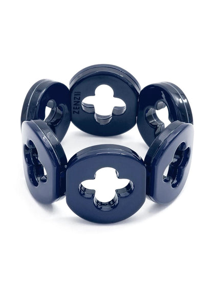 Navy Resin Clover Bracelet