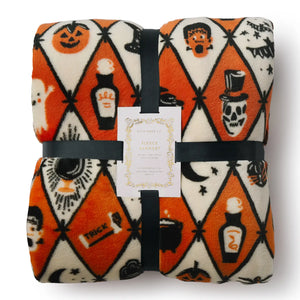 Halloween Argyle Fleece Blanket