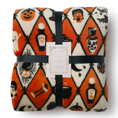 Halloween Argyle Fleece Blanket