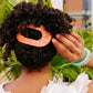 Dreamsicle Large Flat Round Hair Clip