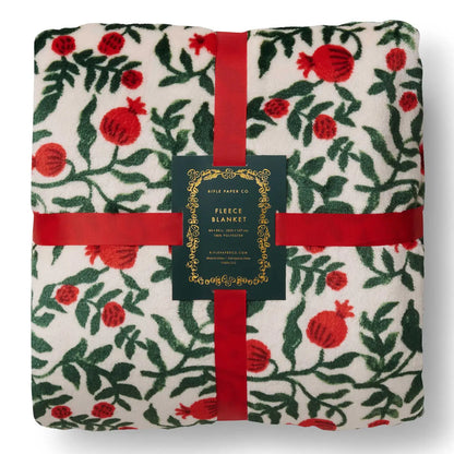 Christmastide Pomegranate Fleece Blanket