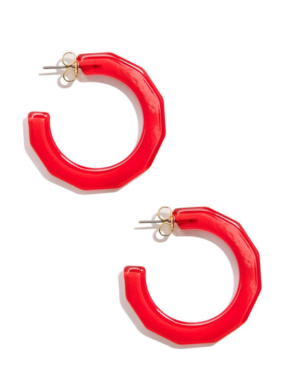 Red Small Textured Hoop Earring