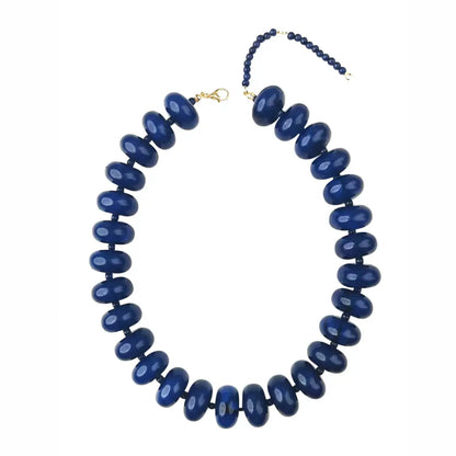 Navy Bailey Chunky Beaded Necklace