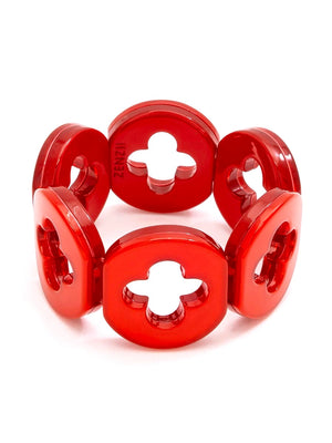 Red Resin Clover Bracelet