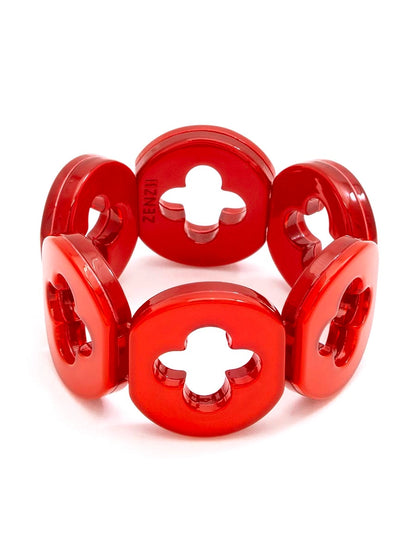 Red Resin Clover Bracelet