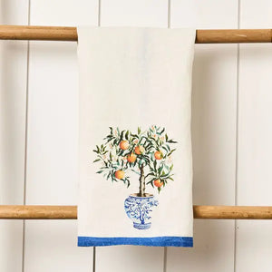 Chinoiserie Orange Tea Towel