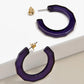 Navy Small Textured Hoop Earring