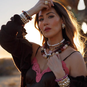 Neutral Celia Chunky Beaded Necklace