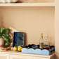 Pale Denim & Navy Lacquered Scallop Medium Two-Tone Tray