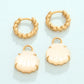 SP Carved Shell Convertible Hoop Earrings Mother-of-Pearl