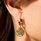 SP Shell Drop Hoop Earrings Gold