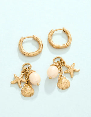 SP Sea Island Convertible Hoop Earrings Gold