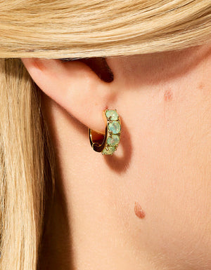 SP Ardsley Gem Hoop Earrings Teal 14mm