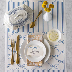 Heirloom Bow Blue Placecard