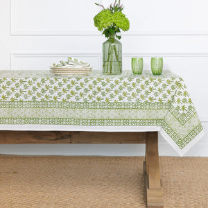 Palm Tree Green Tablecloth 90 Round