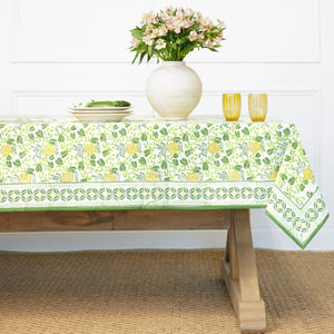 Pineapple Party Green & Yellow Tablecloth 60x140