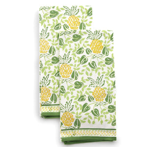 Pineapple Party Green & Yellow Towels