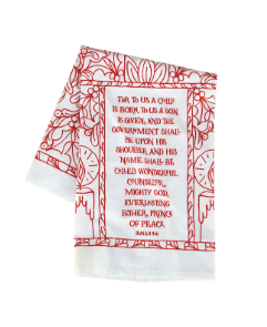 For To Us A Child Is Born Christmas Tea Towel