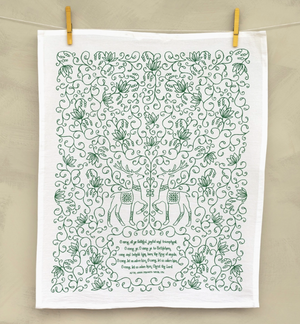 O Come All Ye Faithful Christmas Tea Towel