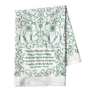 O Come All Ye Faithful Christmas Tea Towel
