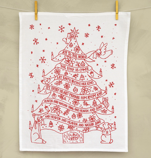 Joy To the World Christmas Tea Towel