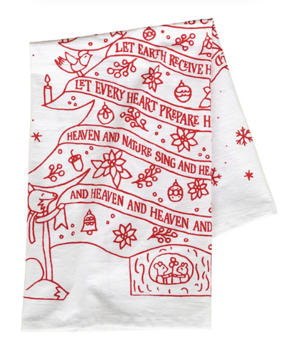Joy To the World Christmas Tea Towel