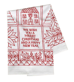 We Wish You A Merry Christmas Tea Towel