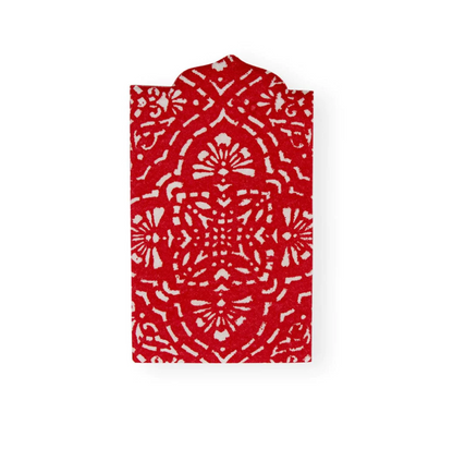 Annika Die-Cut Paper Linen Guest Towel Napkins in Red