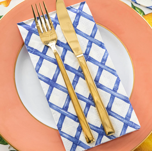 Blue Lattice Napkins - Guest