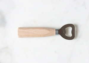 Beechwood Bottle Opener with Stainless Steel Top