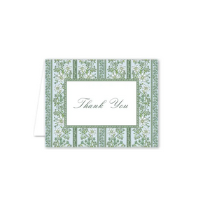 Greeting card with floral border and 'Thank You' text on a white background