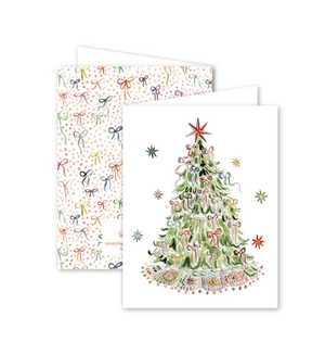 Two Christmas-themed greeting cards with decorative designs on a white background
