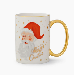 Winking Santa Claus Porcelain Mug