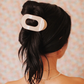 Almond Beige Medium Round Hair Clip