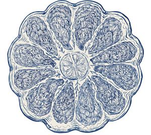 Die- Cut Blue Oyster Plate Placemats