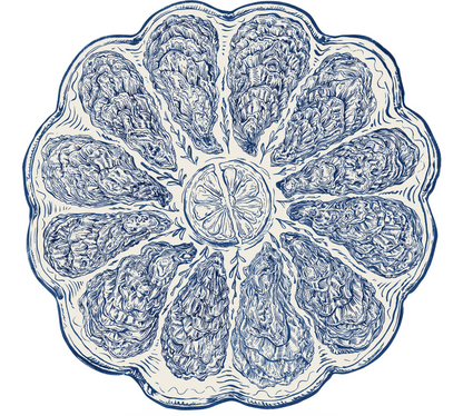 Die- Cut Blue Oyster Plate Placemats