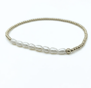 Petite Row Rice Pearl Bracelet